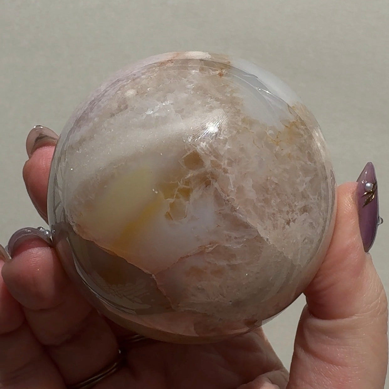 Flower Agate/Pink Amethyst Sphere | FP3