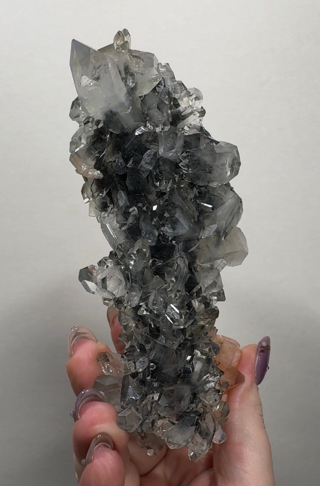 Diamond/Pink Apophyllite on Black Chalcedony | BDG
