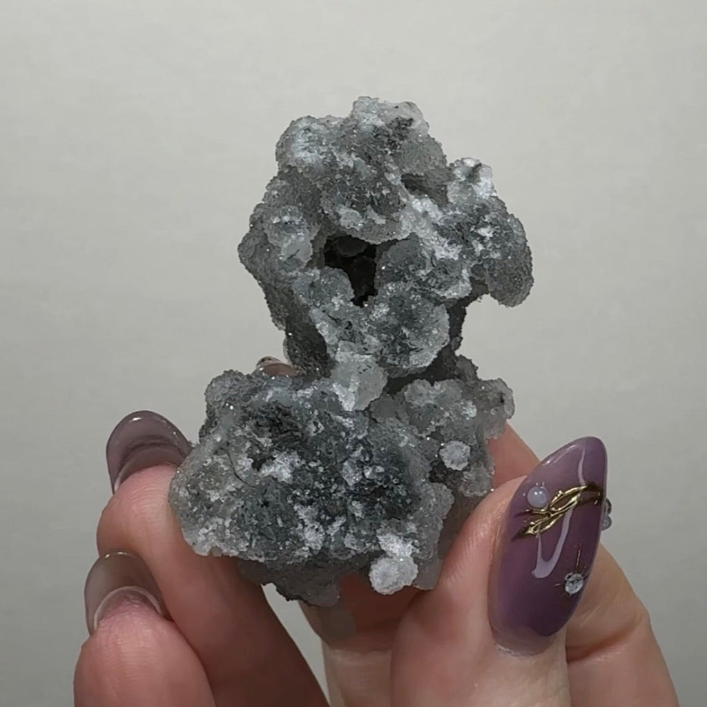 Black Chalcedony with Green Apophyllite