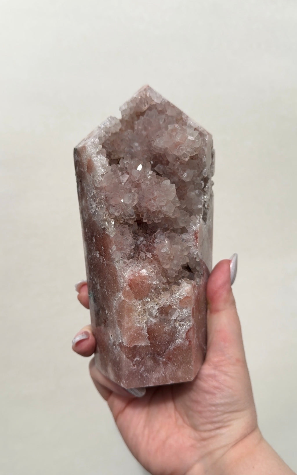High Quality Druzy Pink Amethyst Tower