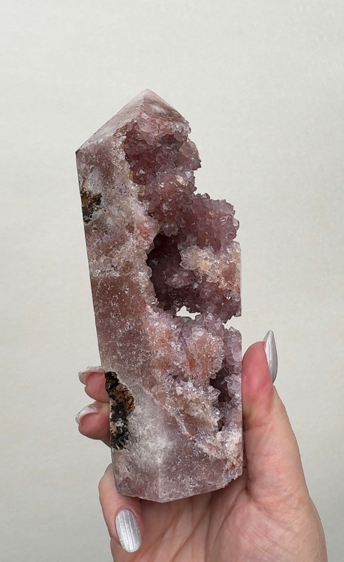 High Quality Druzy Pink Amethyst Tower