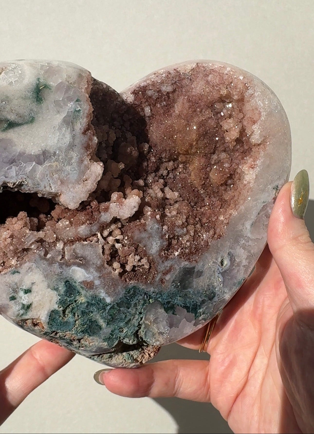 XL Druzy Pink Amethyst Heart