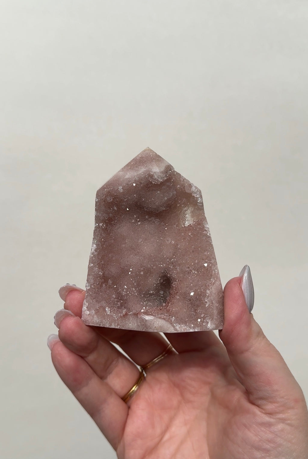 High Quality Druzy Pink Amethyst Tower