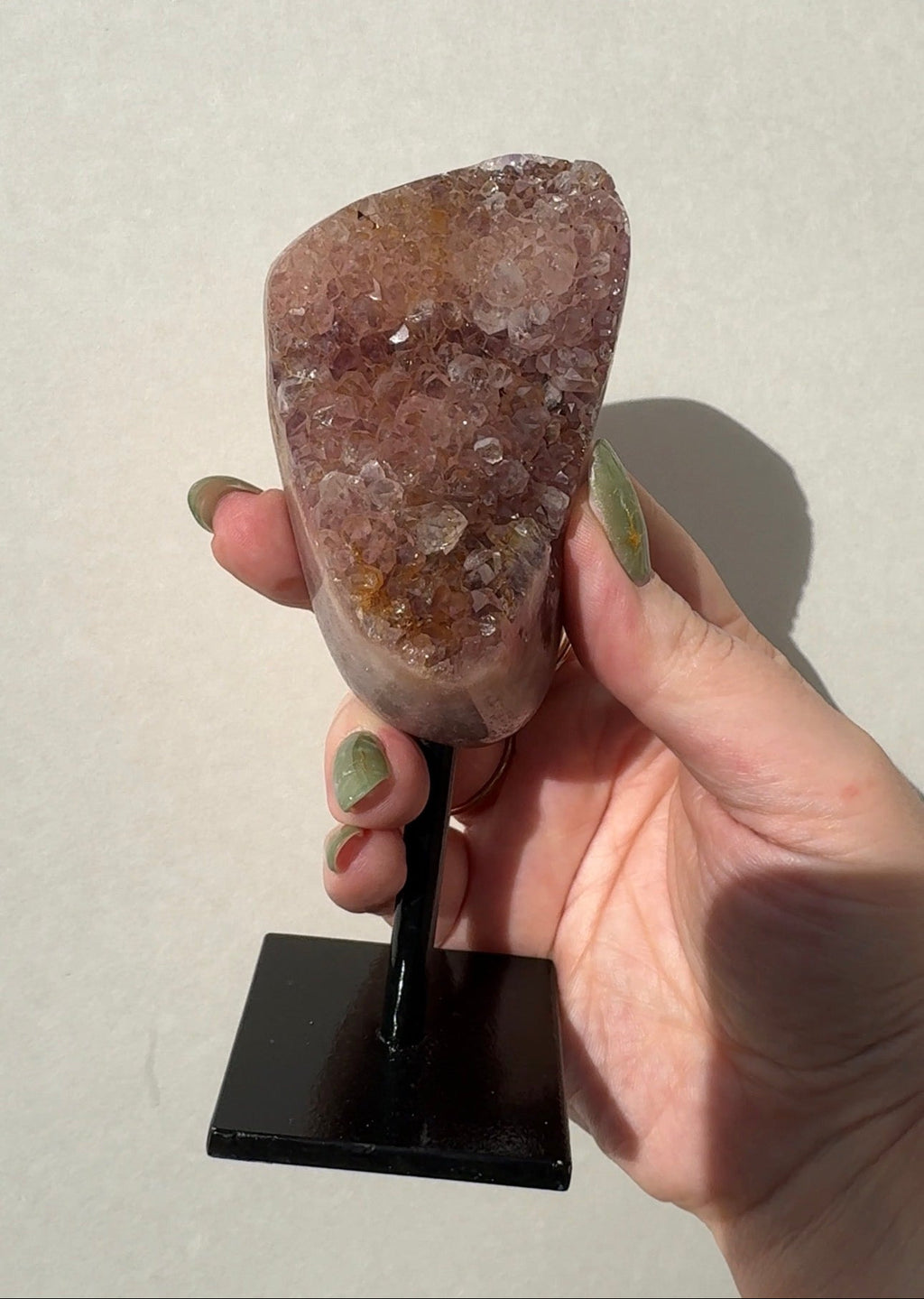 Pink Amethyst on stand