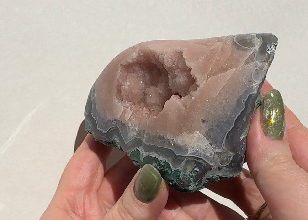 Druzy Pink Agate Freeform