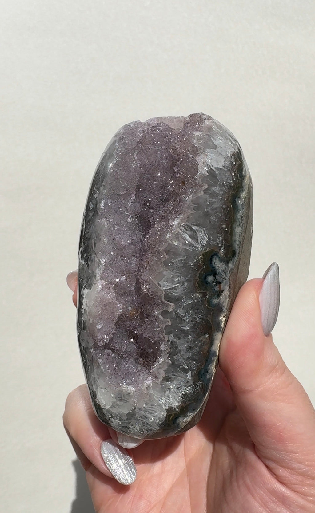 Druzy Uruguay Rainbow Amethyst Cutbase