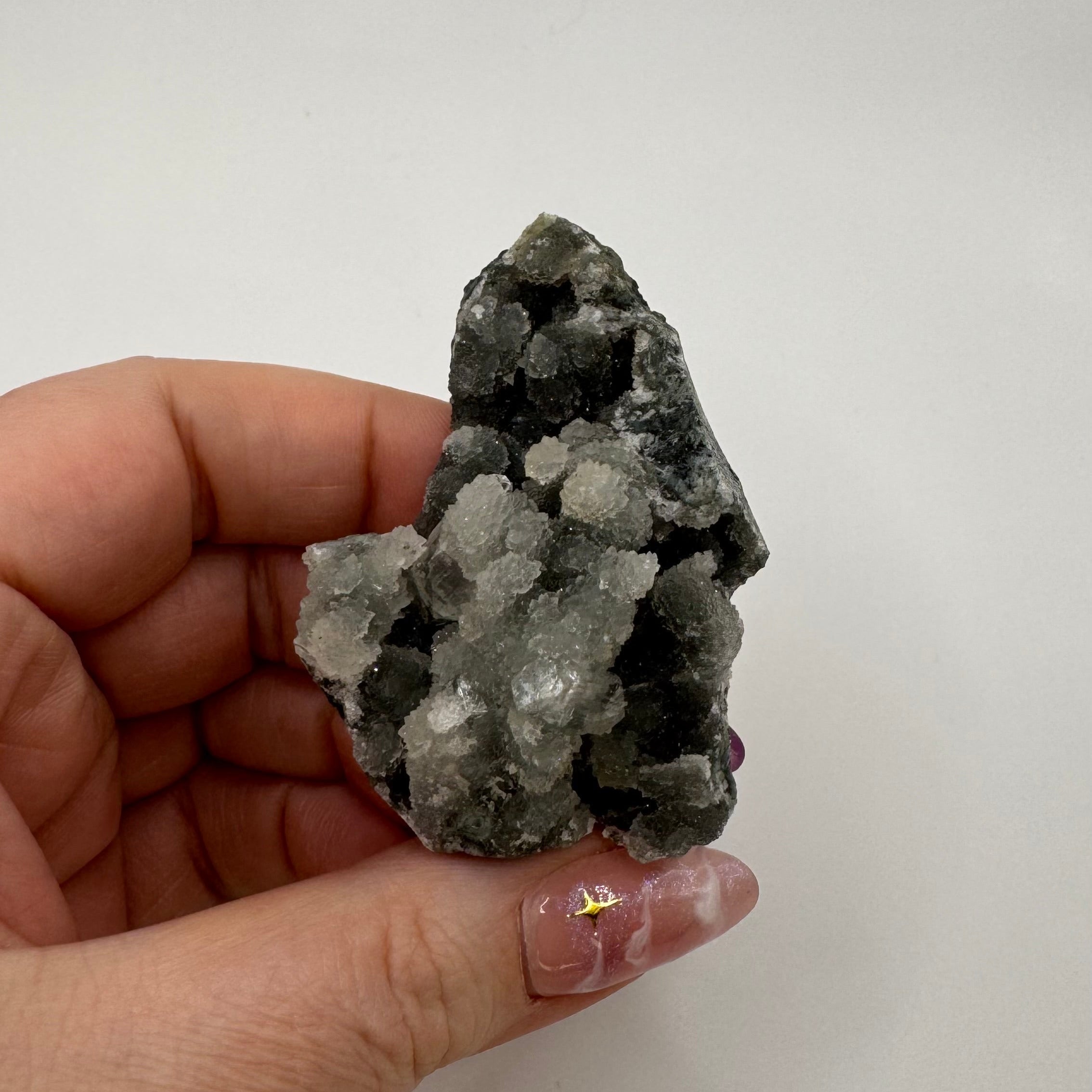 Black Chalcedony with Apophyllite
