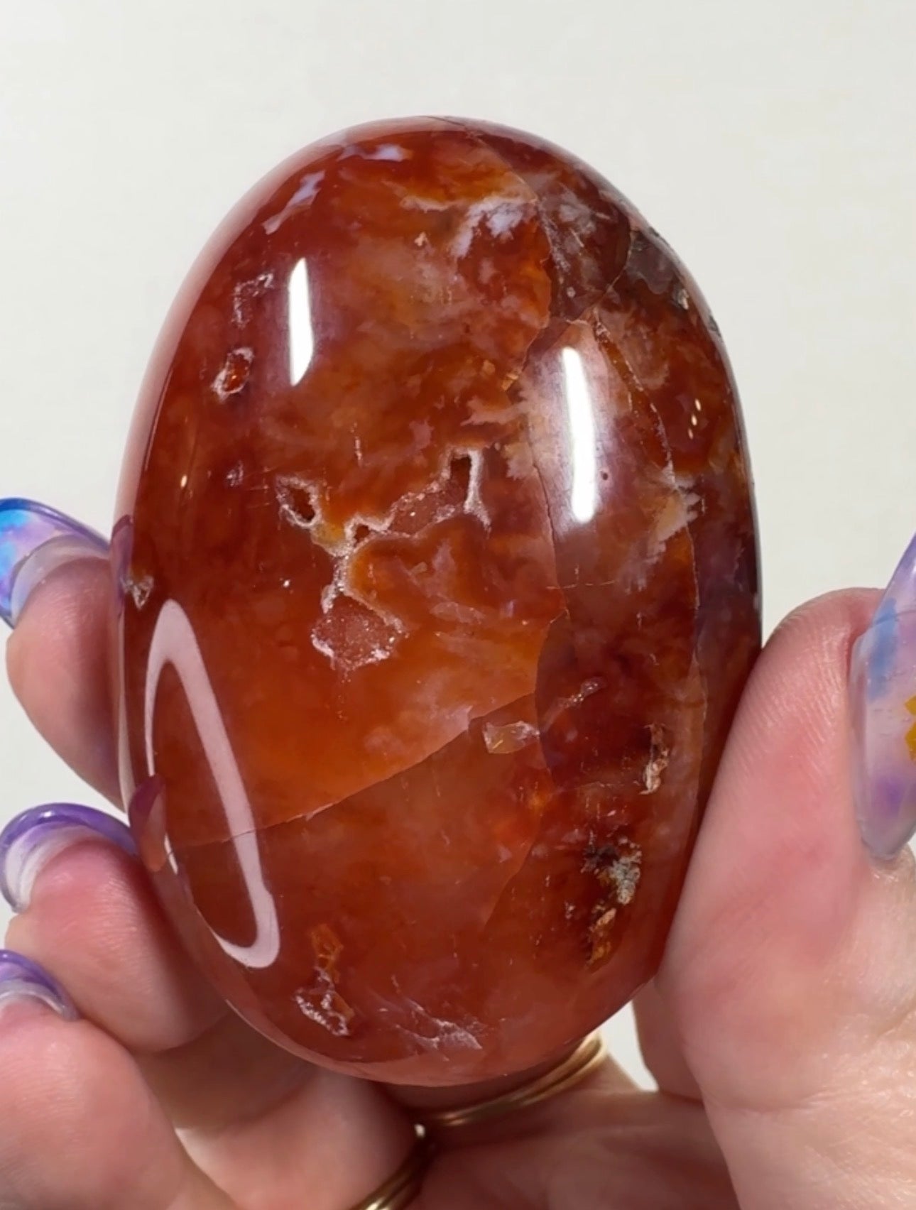 Pink Carnelian Palmstone | PSC6
