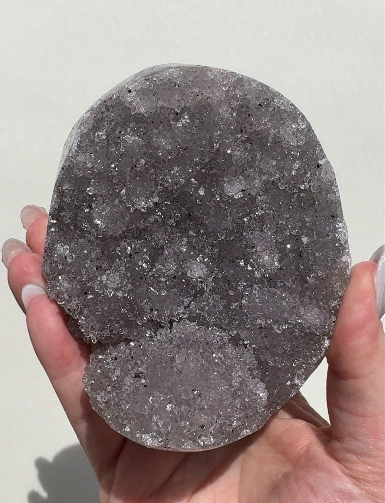 Druzy Uruguay Rainbow Amethyst on stand