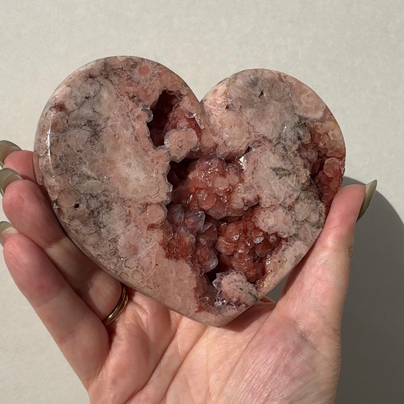 Druzy Pink Amethyst Heart