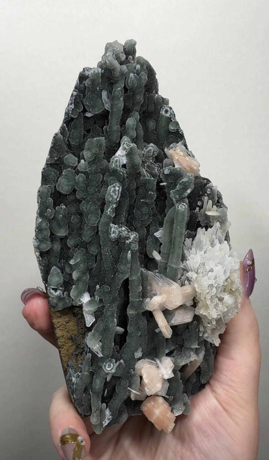Black Chalcedony with Apophyllite