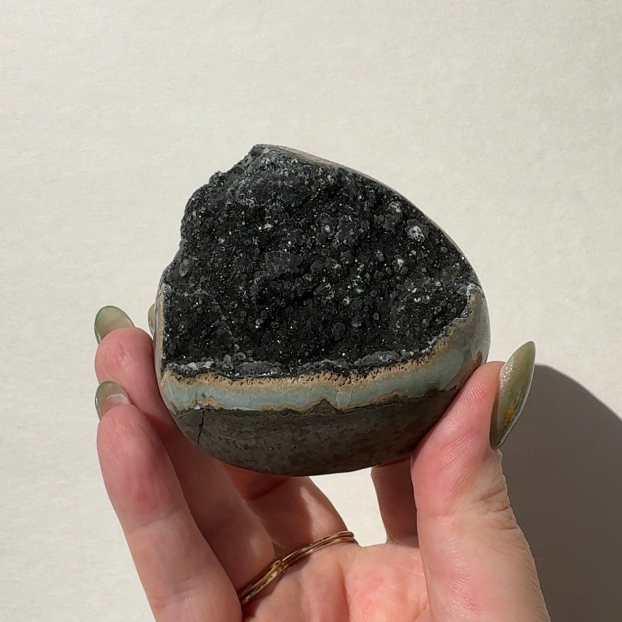 Black Amethyst Half Sphere Cutbase