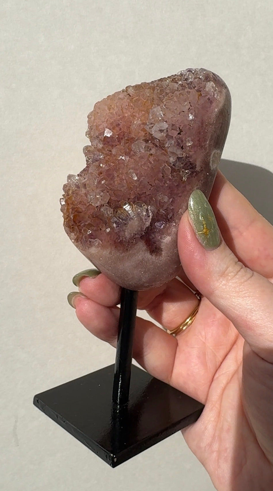 Pink Amethyst on stand