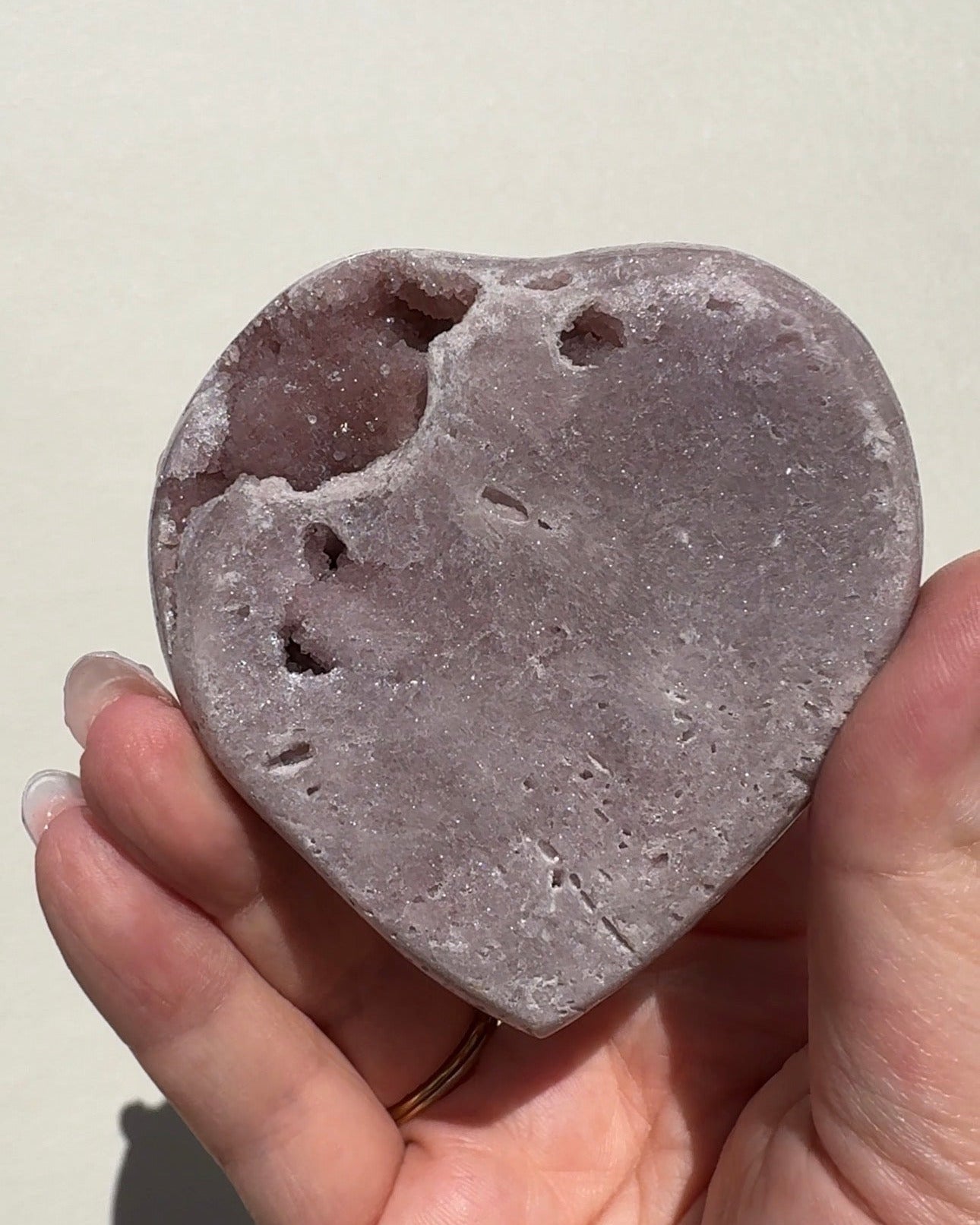 Druzy Pink Amethyst Heart
