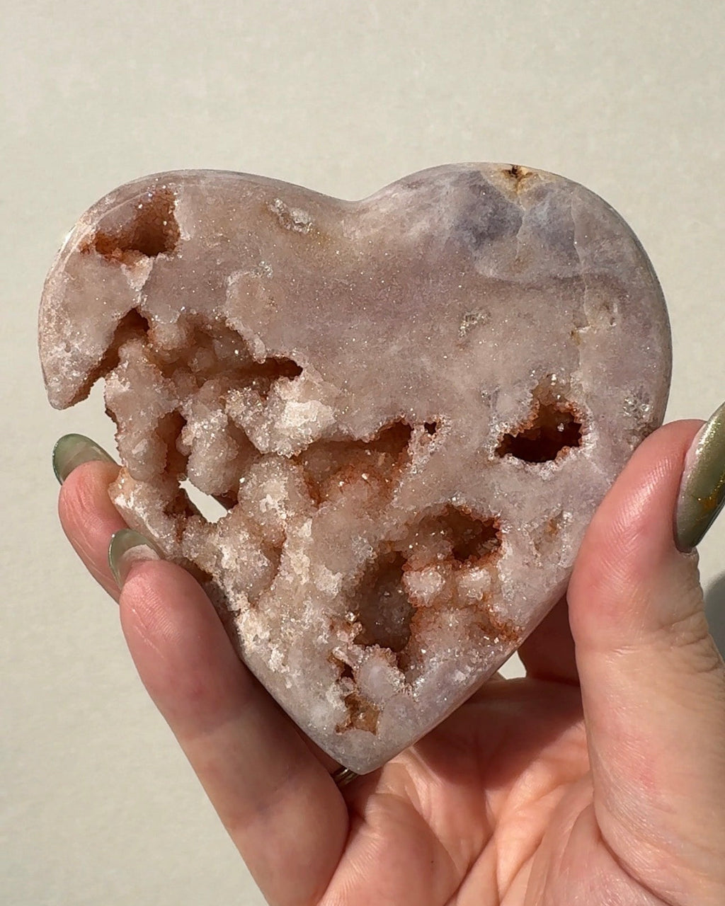 Druzy Pink Heart Amethyst