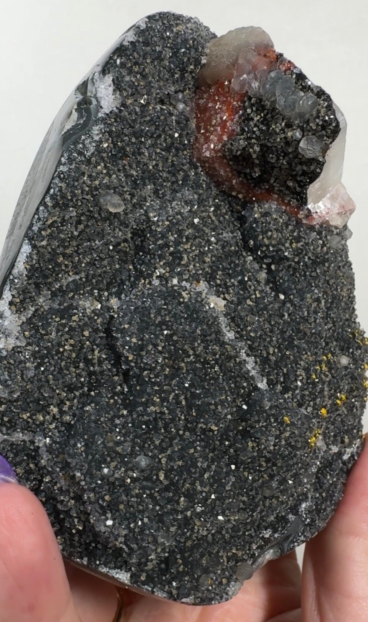 Black Amethyst with Multi-Coloured Calcite | DBA