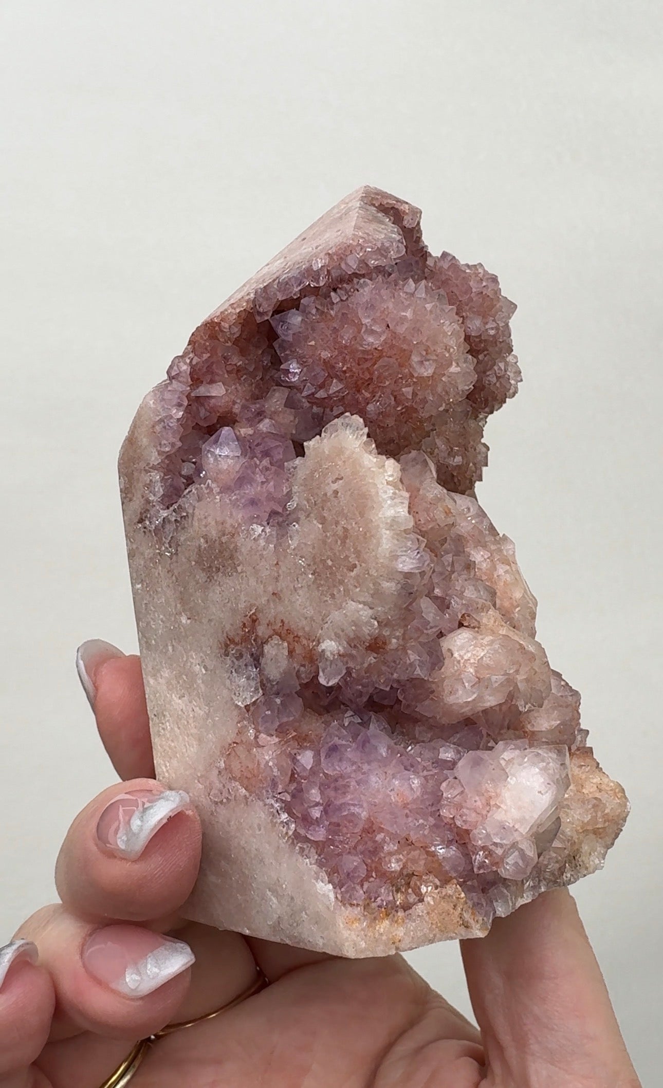 High Quality Druzy Pink Amethyst Tower
