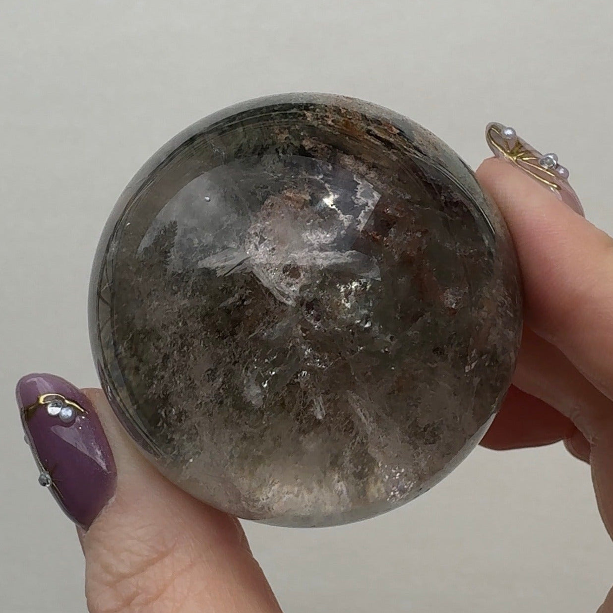 Lodolite Quartz Sphere | C
