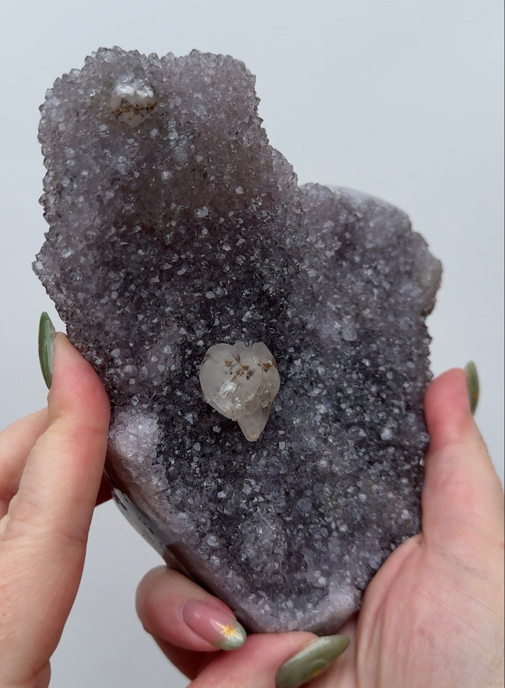 Double Sided Rainbow Amethyst with Calcite