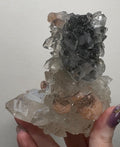 Diamond/Pink Apophyllite on Black Chalcedony with sugar | BDE