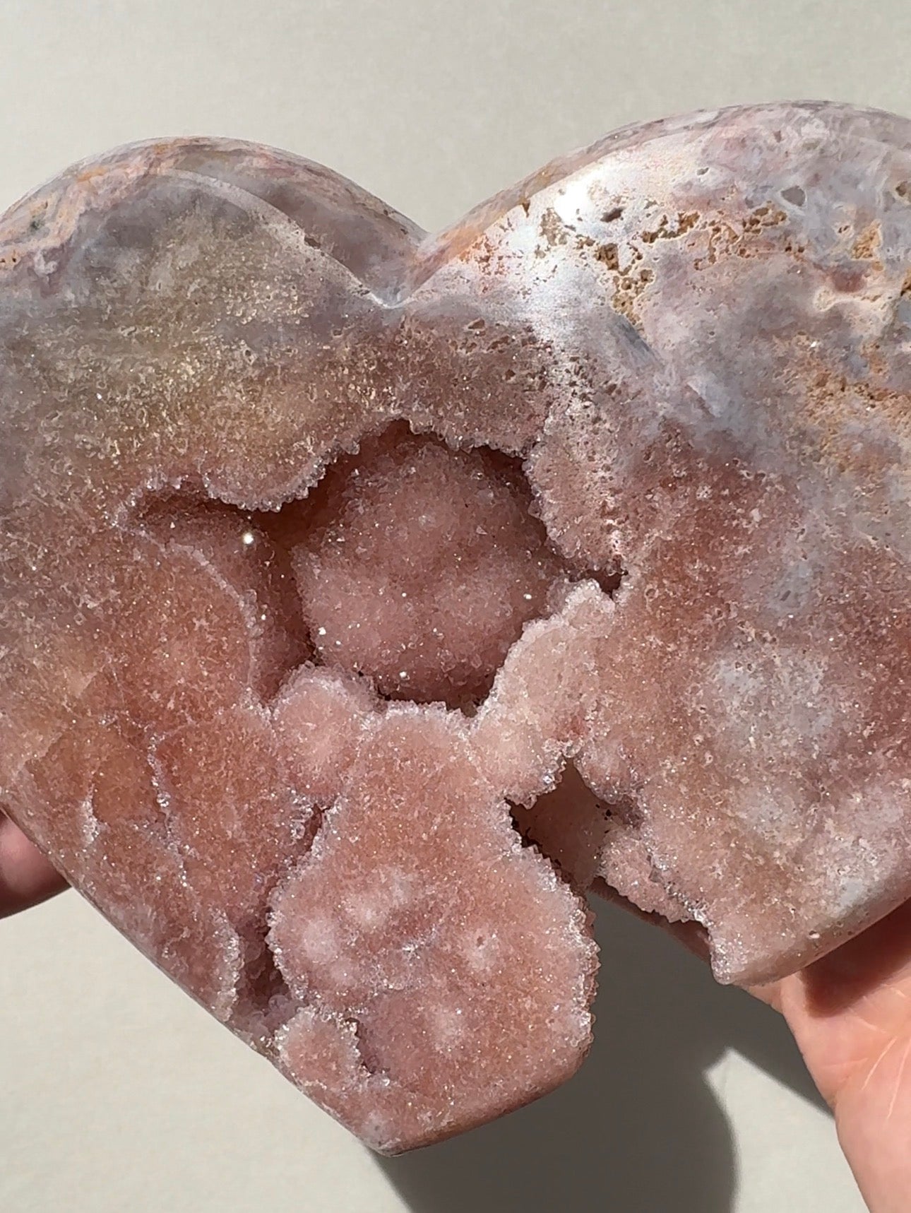 Druzy Pink Amethyst Heart