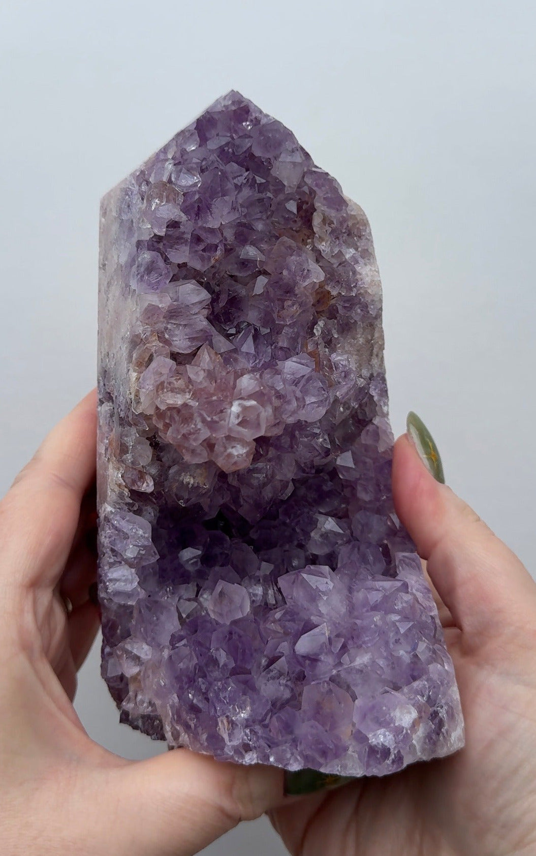 High Quality Druzy Pink Amethyst Tower