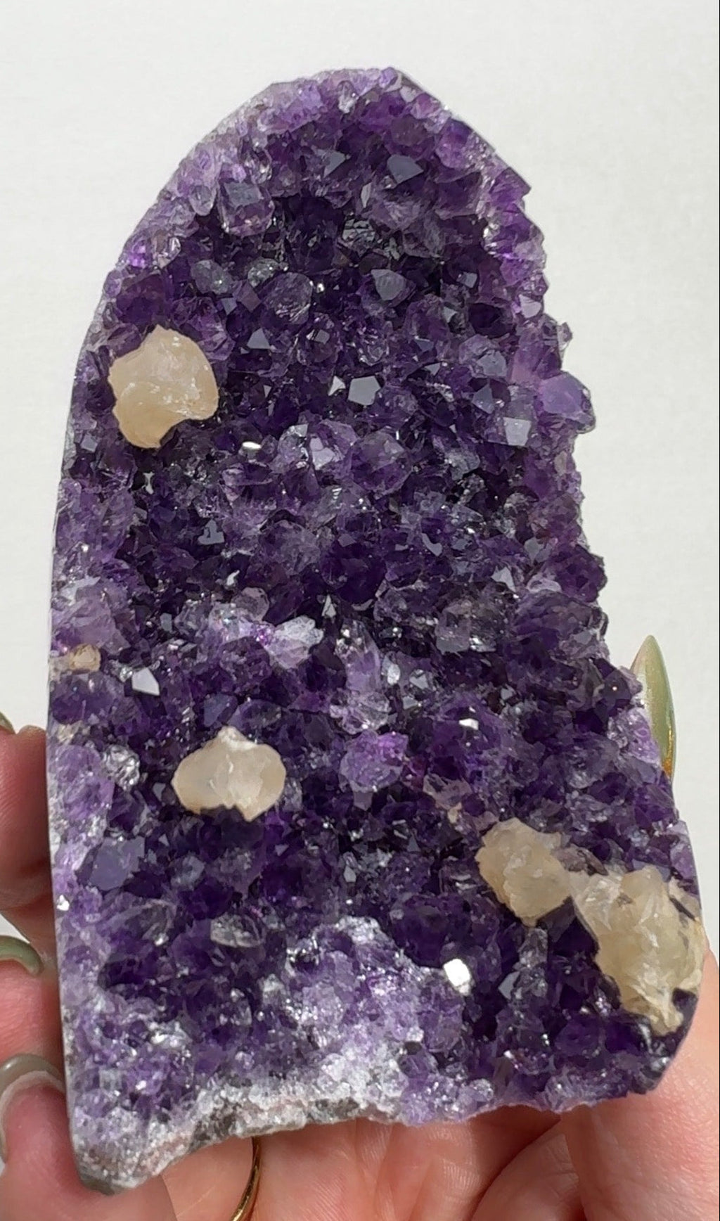 Uruguay Purple Amethyst Cutbase with Calcite