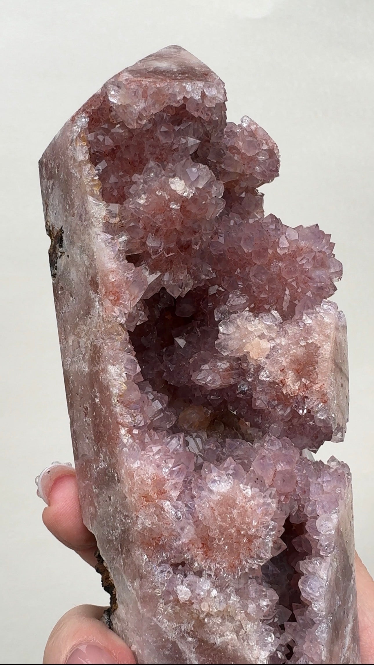 High Quality Druzy Pink Amethyst Tower