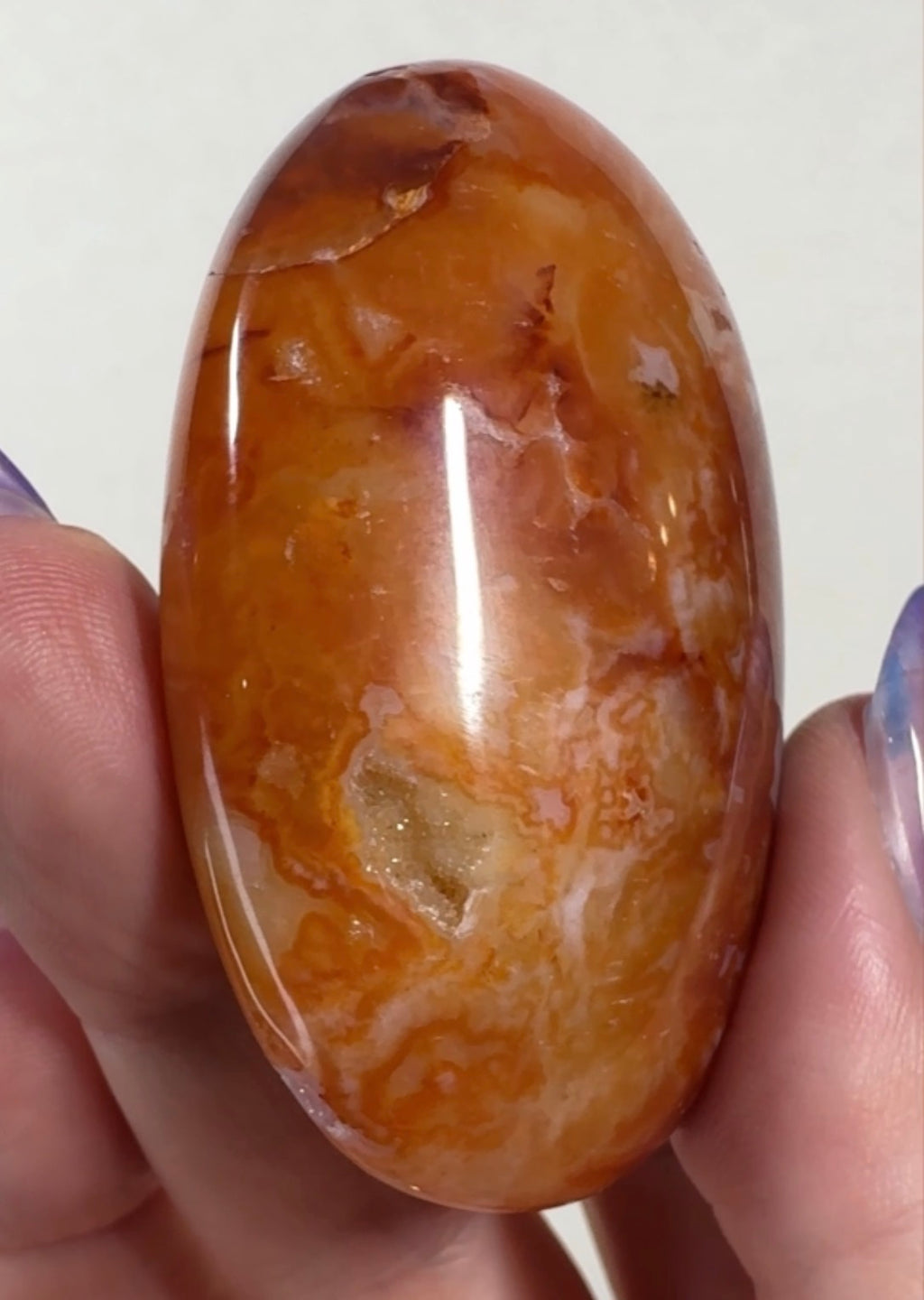 Pink Carnelian Palmstone | PSC2