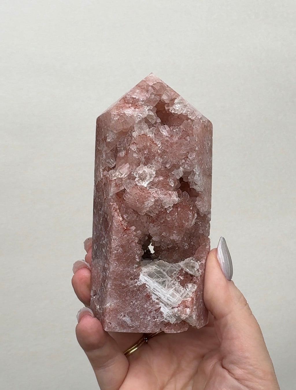 High Quality Druzy Pink Amethyst Tower