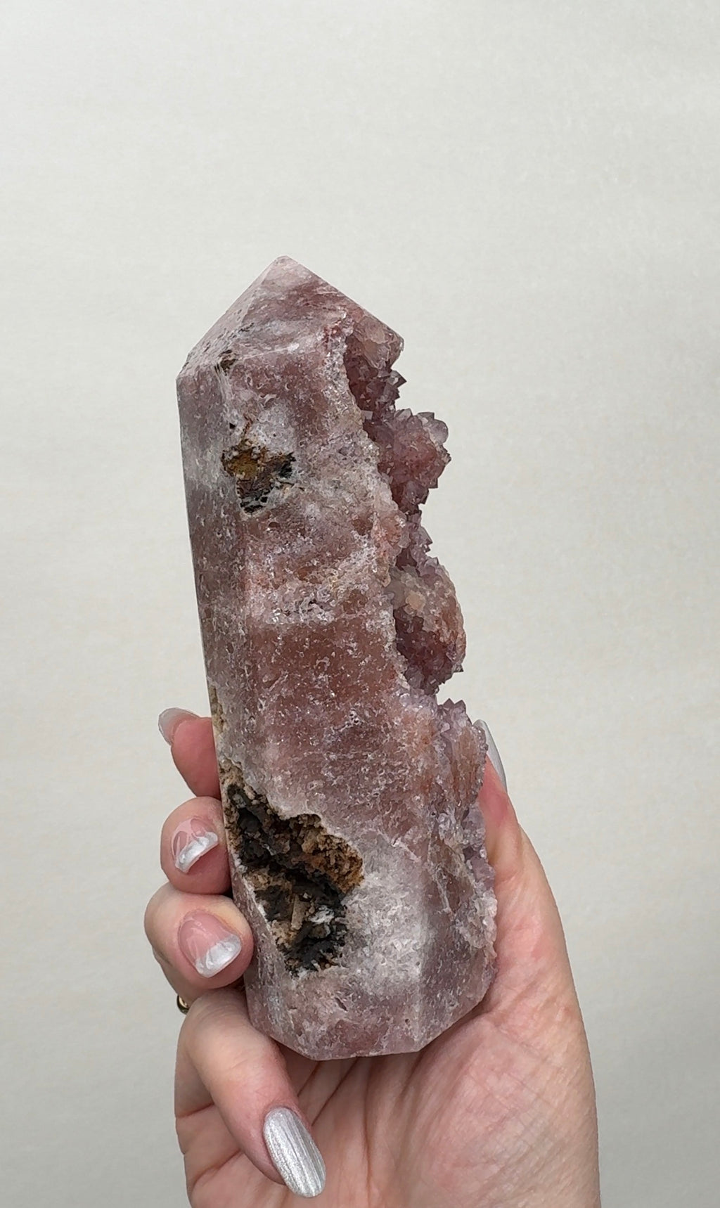 High Quality Druzy Pink Amethyst Tower
