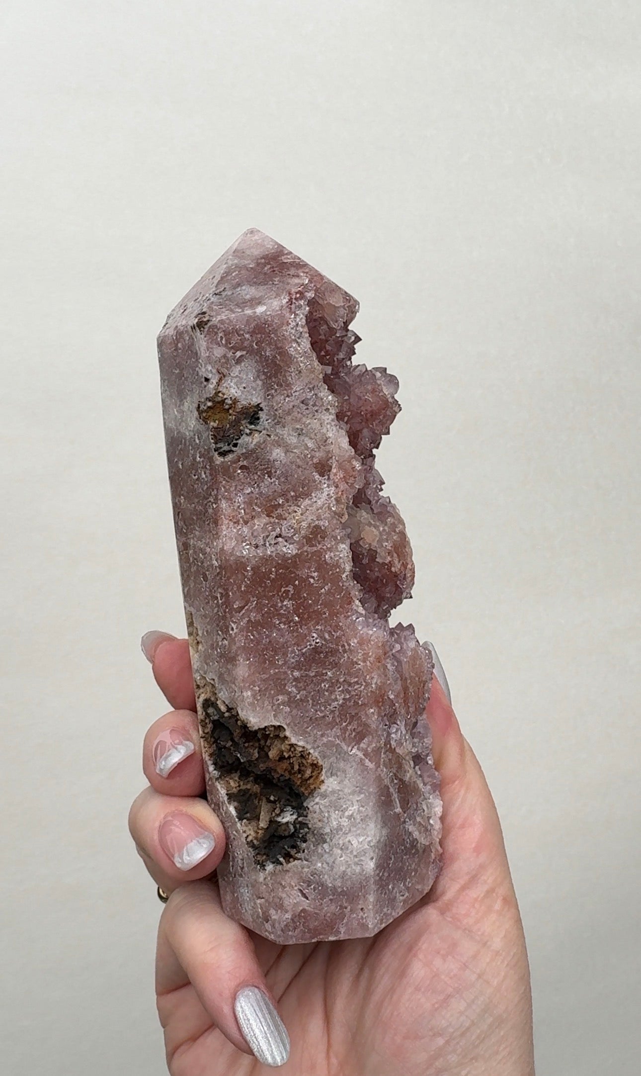 High Quality Druzy Pink Amethyst Tower