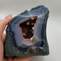 Druzy Agate Cutbase with Calcite