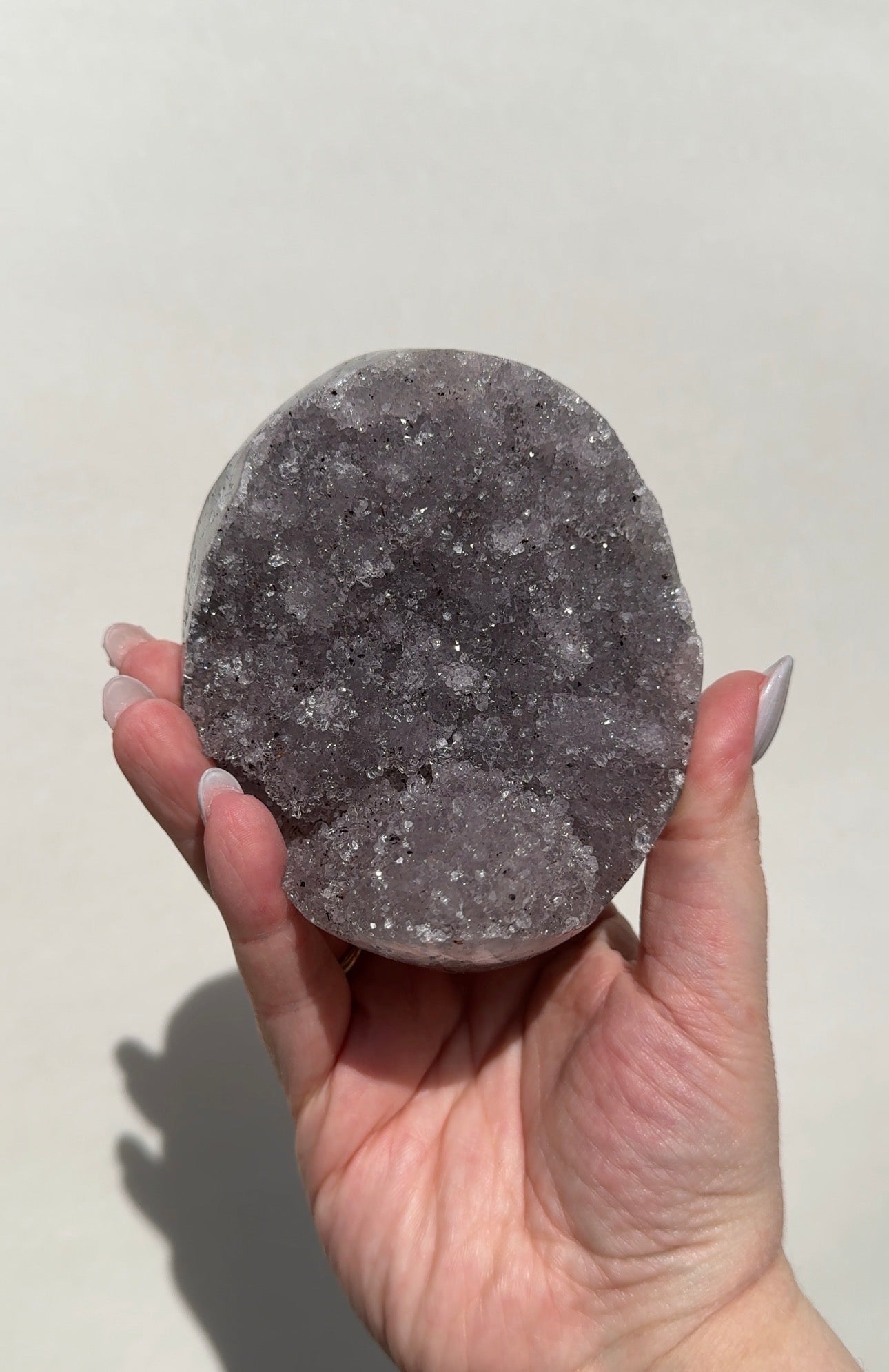 Druzy Uruguay Rainbow Amethyst on stand