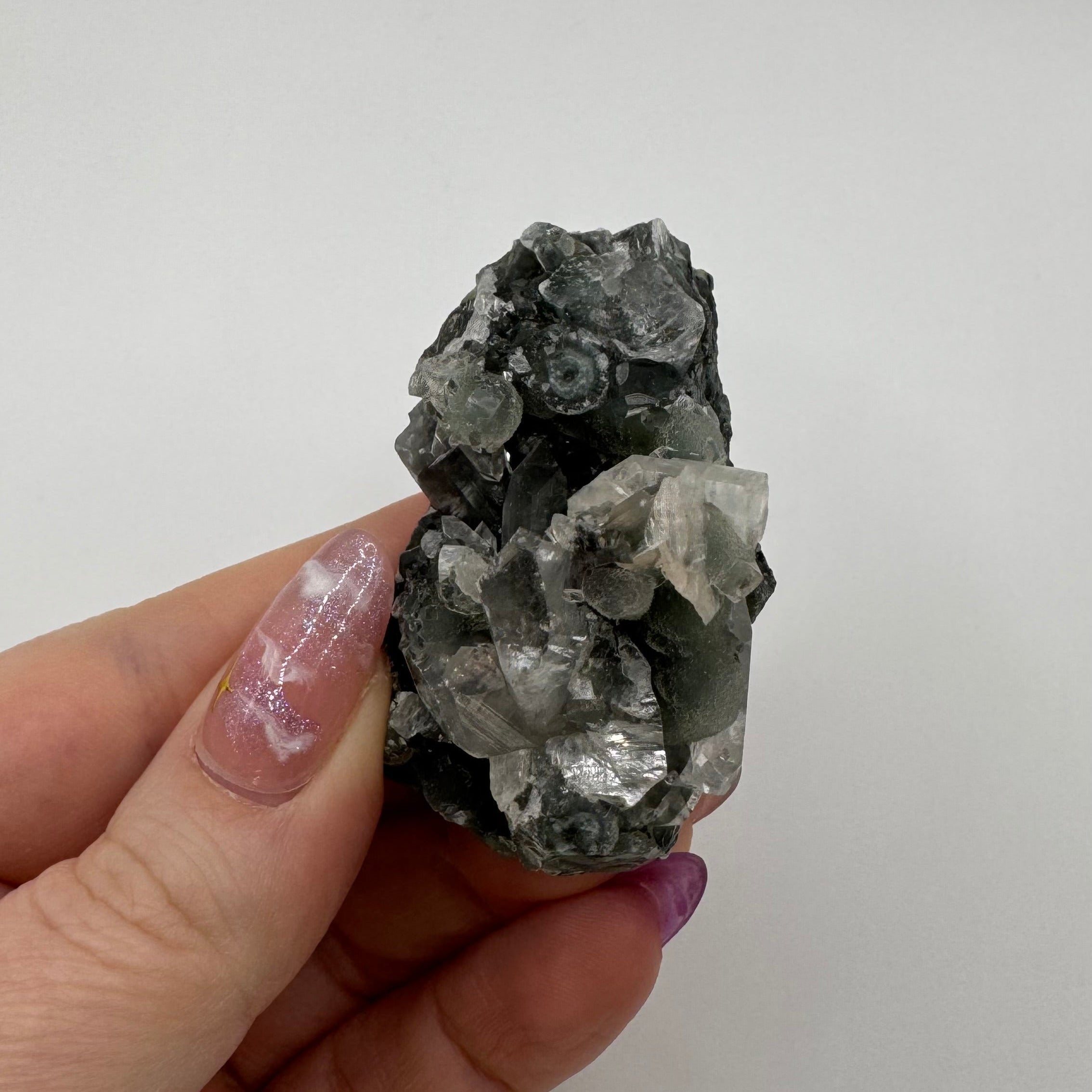 Black Chalcedony with Apophyllite