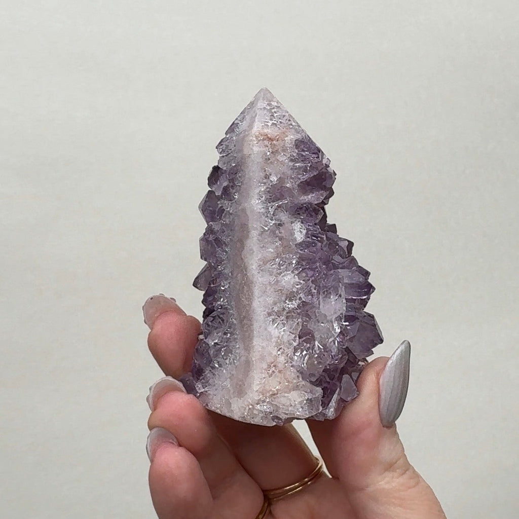 High Quality Druzy Pink Amethyst Tower