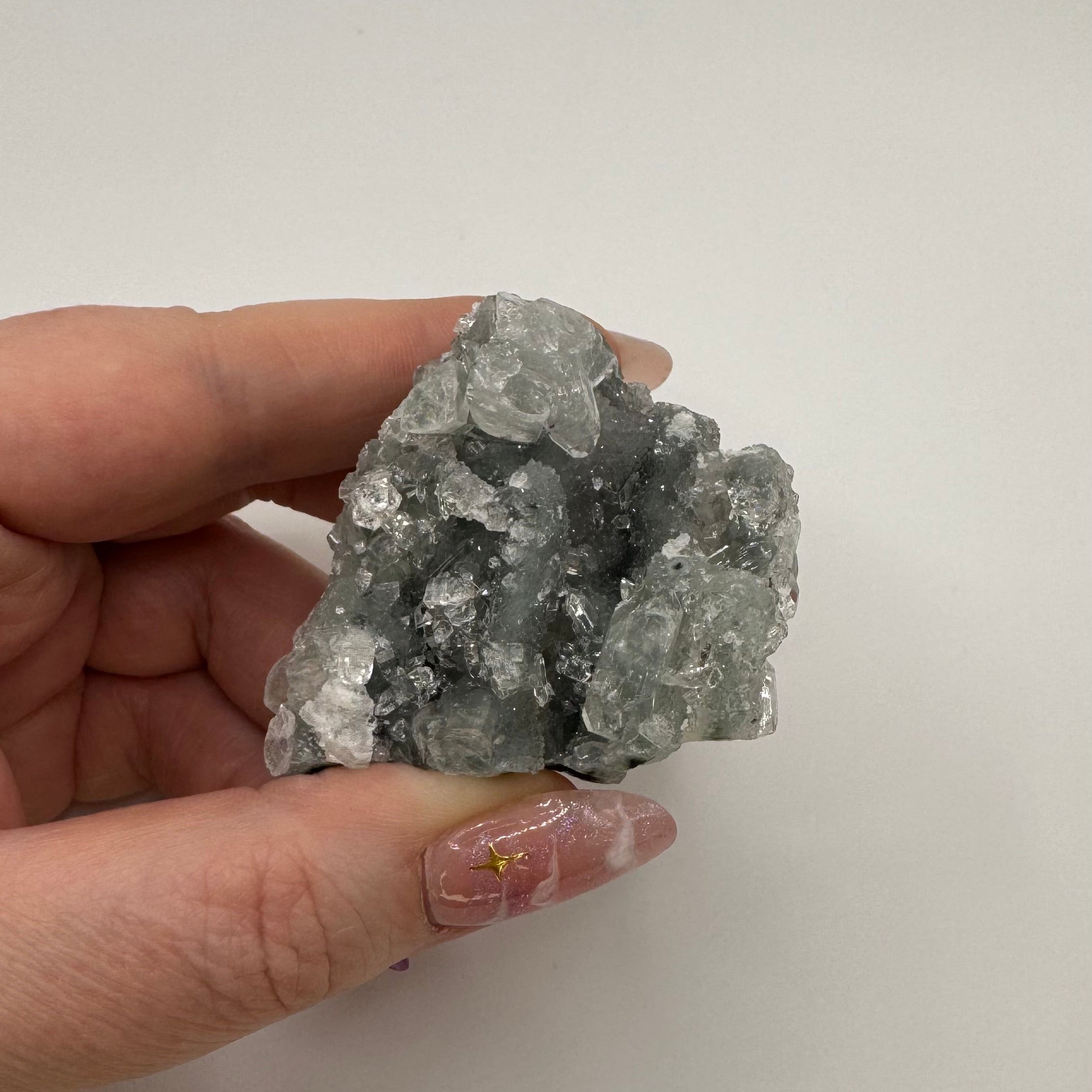 Black Chalcedony with Apophyllite