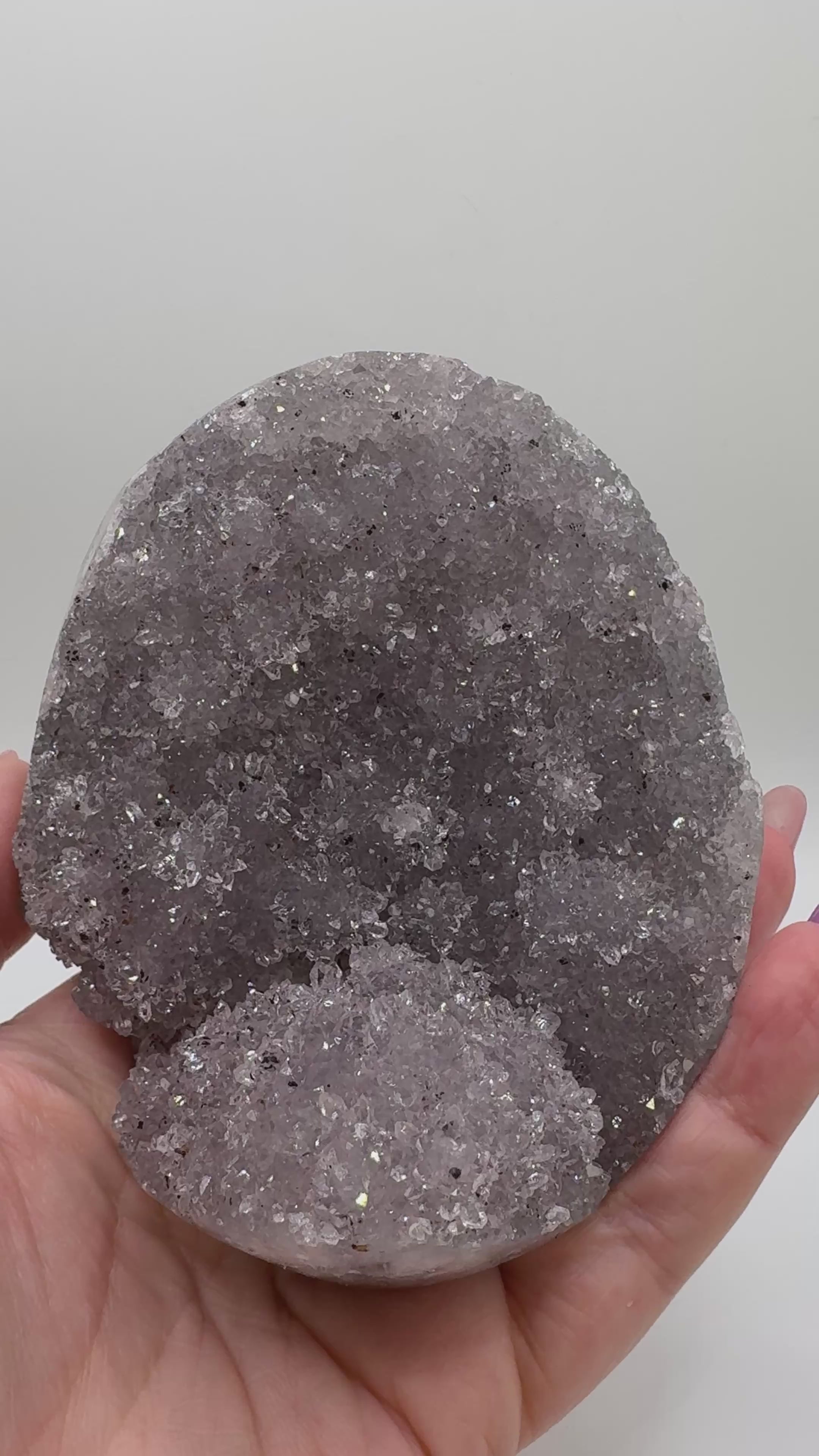 Druzy Uruguay Rainbow Amethyst on stand