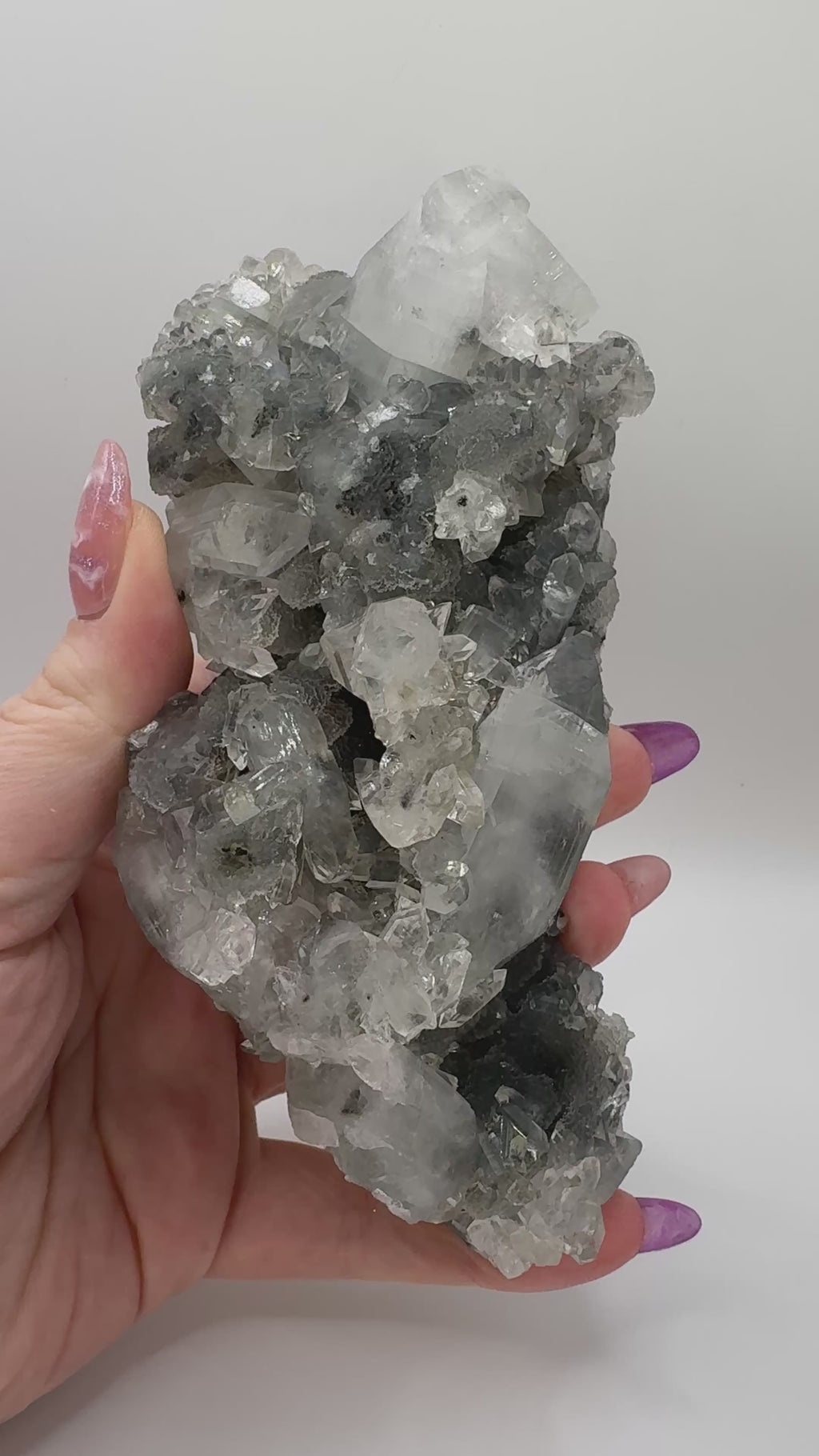 Black Chalcedony with Apophyllite