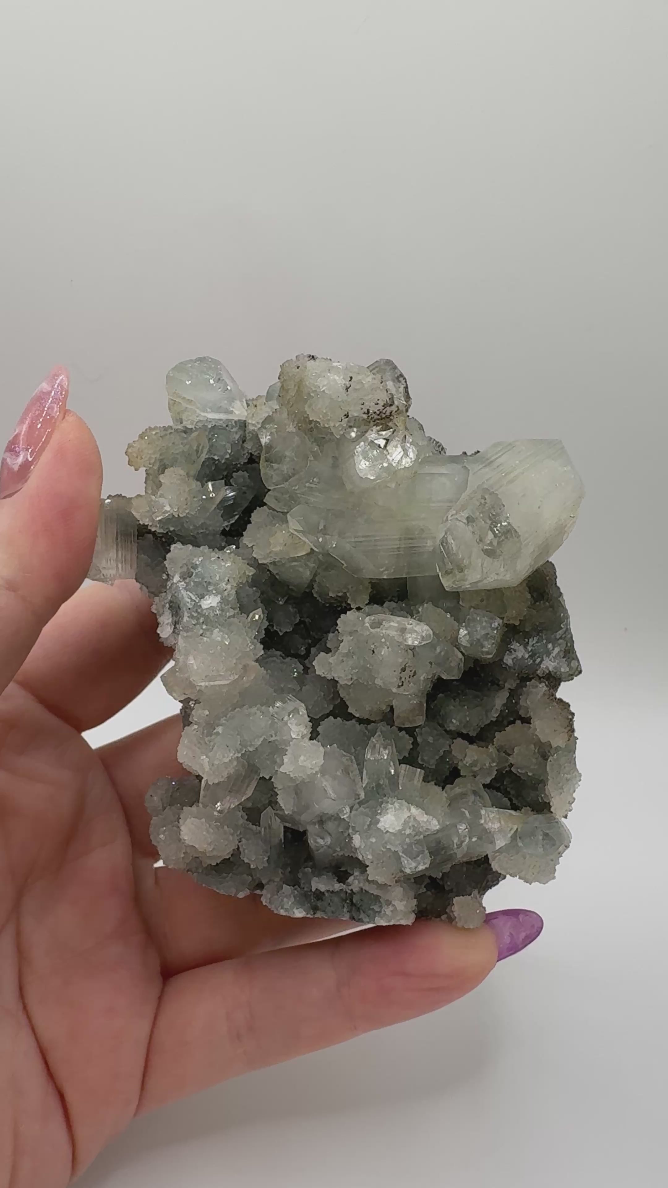 Black Chalcedony with Apophyllite