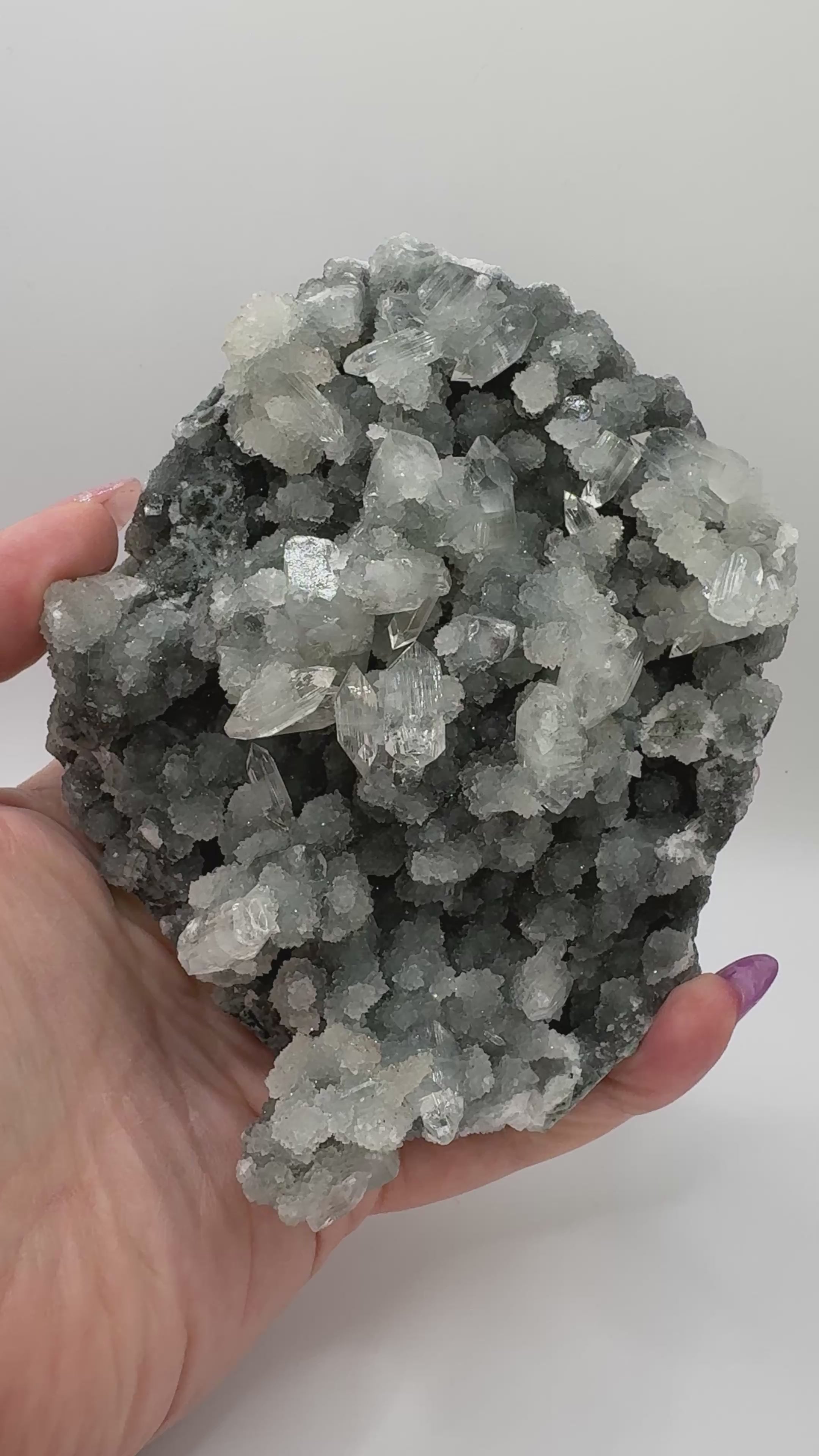 Black Chalcedony with Apophyllite